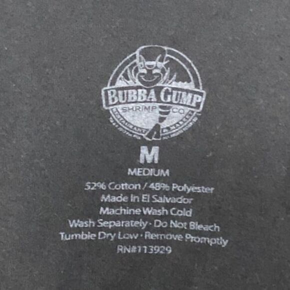 Bubba Gump Womens T Shirt Sz Medium Life Is Like A Box Of Chocolates Black Gold - Picture 5 of 5